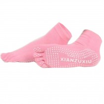 Women's Non Slip Full Toe Yoga Socks With Grip 2 Pairs Set,Pink