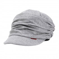 Fashion Design Beanie Hat For Ladies Drape Layers Peaked Cap Casual Cap Gray