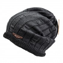 Grey Stylish Mens Winter Casual Hat Snow cap Knit Hat Thicken Soft Villus Hat