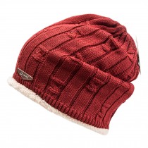 Cold-proof Snow Cap Winter Head Protector Thicken Soft Villus Knit Hat Red