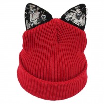 Red Adorable Stylish Warm Beanie Hat Winter Knit Cap Cool Beanies for Girls