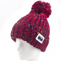 Fashion Warm Beanie Hat Skully Cap Ski Snow Hat Winter Knit Hats for Girls, Wine