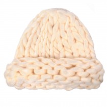 Beige Braided Beanie Hat Braid Ski Cap Winter Knit Hats for Girls