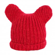 Cute Girls Knit Hat Ski Snow Cap Winter Warm Beanie Hats - Red