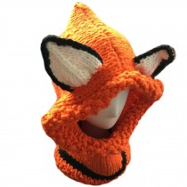 Cute Warm Knit Hat Snow Cap Winter Knitting Hats Scarf for Kids & Girls, Orange
