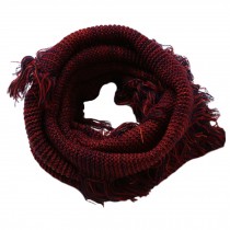 Red Warm Infinity Loop Scarf Tassel Scarves Fashionable Scarfs for Girls