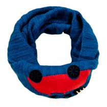Cute Warm Knit Infinity Scarf Loop Scarfs Neck Scarves for Kids, Blue