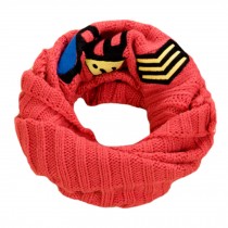 Light Red Cute Knit Infinity Scarf Warm Loop Scarfs Neck Scarves for Kids