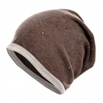 Fashion Casual Beanie Hat Cap Rhinestone Warm Beanies for Fall / Winter, Khaki
