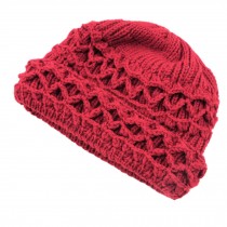 Womens Winter Autumn Comfortable Beanie Hat Warm Knitted Cap, Red