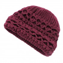 Womens Winter Autumn Comfortable Beanie Hat Warm Knitted Cap, Wine