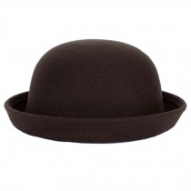 Ladies Elegant Hat Winter Cap Bowler Hat Fedora Hats, Brown