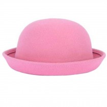 Ladies Elegant Hat Winter Cap Bowler Hat Fedora Hats Girls Womens, Pink