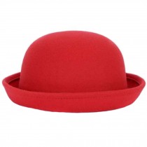 Ladies Elegant Hat Winter Cap Bowler Hat Fedora Hats, Red