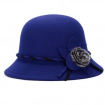 Ladies Elegant Hat Winter Cap Bowler Hat Party Fashion Gift, Blue