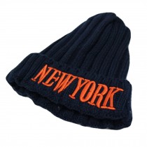 Unisex Thick Slouchy Knit Oversized Beanie Cap Hat NEW YORK,Navy