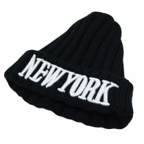 Unisex Thick Slouchy Knit Oversized Beanie Cap Hat NEW YORK,Black