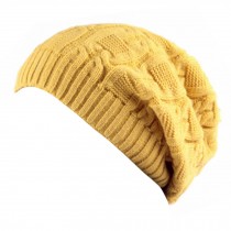 Trendy Winter Warm Cap Chunky Soft Villus Cap Knit Hat Slouchy Beanie  Yellow