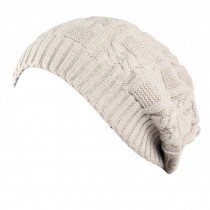 Trendy Winter Warm Cap Chunky Soft Villus Cap Knit Hat Slouchy Beanie  Beige