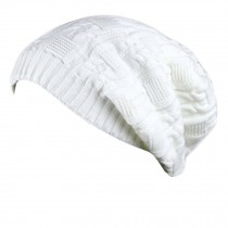 Trendy Winter Warm Cap Chunky Soft Villus Cap Knit Hat Slouchy Beanie  White
