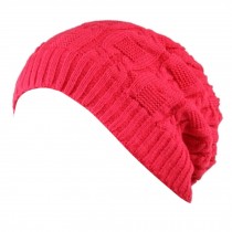 Trendy Winter Warm Cap Chunky Soft Villus Cap Knit Hat Slouchy Beanie  Scarlet