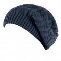 Trendy Winter Warm Cap Chunky Soft Villus Cap Knit Hat Slouchy Beanie  Blue