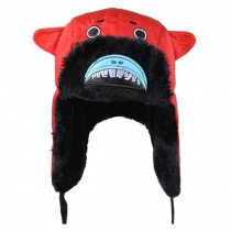 Adorable Warm Earflaps Hat Beanie Hat Winter Soft Cap Best Gift Shark / Red