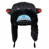 Adorable Warm Earflaps Hat Beanie Hat Winter Soft Cap Best Gift Shark / Black