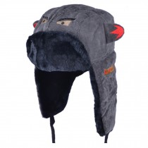 Adorable Warm Earflaps Hat Beanie Hat Winter Soft Cap Best Gift Devil / Grey