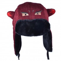 Adorable Warm Earflaps Hat Beanie Hat Winter Soft Cap Best Gift Devil / Red