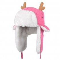 Lovely Antler Warm Earflaps Hat Beanie Hat Winter Soft Villus Cap Best Gift B