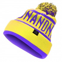 Warm Beanie Hat Knit Winter Hats Skull Hat Unisex Sports Caps ( Yellow/Purple )