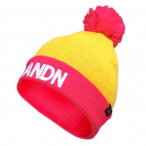 Warm Beanie Hat Knit Winter Hats Skull Hat Unisex Sports Caps ( Yellow / Pink )