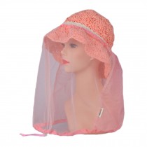 Elastic Insect Head Net Mesh Cover Face Mask Anti Mosquito/Bug/Bee - Pink