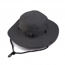 Men's Sun Hat Outdoor Sports Cap Fishing Sun Protection Bucket Cap-Deep Grey