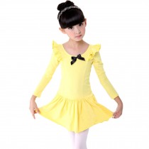 Little Girls' Tutu Dress Ballet Party Dresses Long sleeve 110cm Yellow