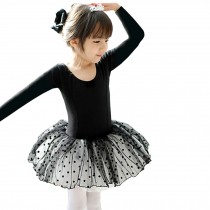 Little Girls' Tutu Dress Ballet Party Dresses Long Sleeve 110cm Black