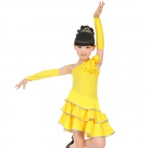 Little Girls' Camisole Tutu Dress Latin Dress Party Dresses 110cm Yellow