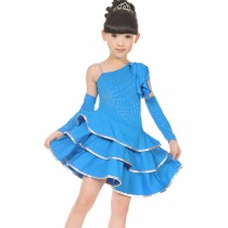 Little Girls' Camisole Tutu Dress Latin Dress Party Dresses 110cm Blue