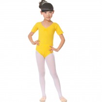 Little Girls' Ballet Dresses Gymnastics Dress Short Sleeve 120cm Yellow