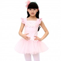 Lovely Girls' Lace Sleeveles Tutu Dress Ballet Party Dresses 160cm Pink