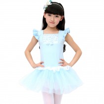 Lovely Girls' Lace Sleeveles Tutu Dress Ballet Party Dresses 160cm Blue