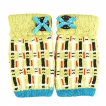 Women's/Girls Cute Winter Fingerless Knitted Gloves,Yellow