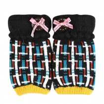 Women's/Girls Cute Winter Fingerless Knitted Gloves,Black