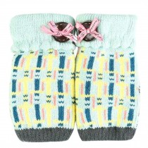 Women's/Girls Cute Winter Fingerless Knitted Gloves,Light Blue