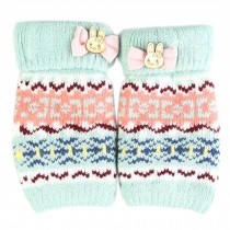 Lovely Winter Fingerless Knitted Gloves For Women's/Girls, Light Blue