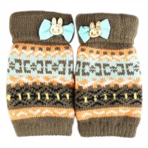 Lovely Winter Fingerless Knitted Gloves For Women's/Girls, Brown