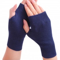 Unisex Outdoor Winter Soft Fingerless Gloves Warm Gloves, Navy