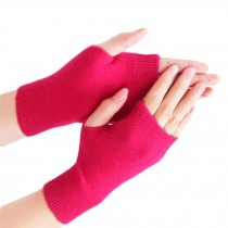 Unisex Outdoor Winter Soft Fingerless Gloves Warm Gloves, Rose red