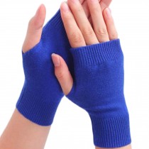Unisex Outdoor Winter Soft Fingerless Gloves Warm Gloves,Sapphire blue